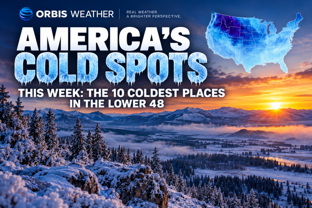 Frost-covered mountain valley illustrating America's coldest places in the Lower 48